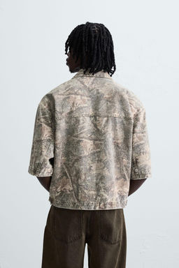 WASHED ABSTRACT PRINT OVERSHIRT - Zara фото 3
