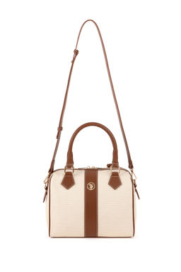 Женская сумка на плечо из плотной ткани кремового цвета Неожиданная скидка в корзине - U.s. polo assn фото 6