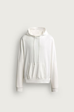 SUDADERA LIGERA CAPUCHA COMBINADO / Blanco - Zara фото 7