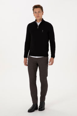 Erkek Slim Fit YarДm FermuarlД Siyah Kazak - U.s. polo assn фото 4