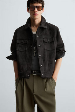 FAUX SUEDE REGULAR FIT JACKET - Zara фото 5
