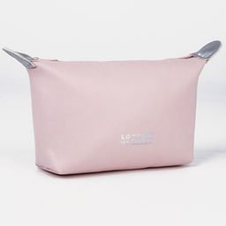 Косметичка на молнии простая, однотонная, розовая