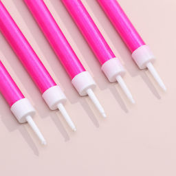 Свечи для торта «Манхеттен», 9 см, 8 шт., 24 мин, розовый металлик