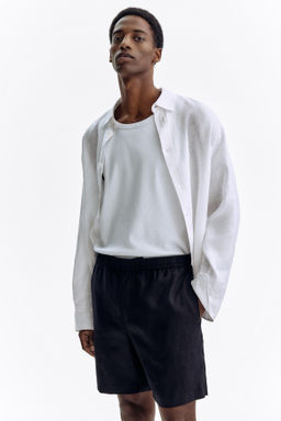 Pantal?n corto de lino Regular Fit - H&m фото 3