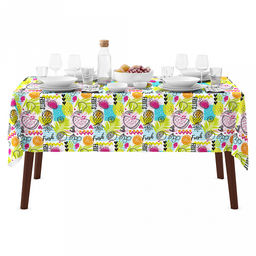 Скатерть 120х145см "ФрешФут б/з", длина стола до 105см, на 4 персоны, рогожка (хлопок 100%) 171г/м2, упаковка классическая, пакет ПВХ 28х41см, "Домашняя мода" (Россия)