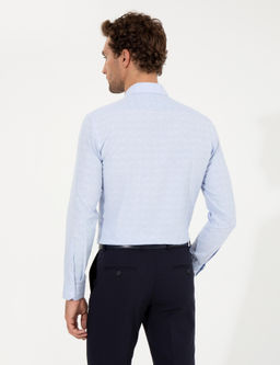 Синяя зауженная рубашка с длинным рукавом - Cacharel фото 5