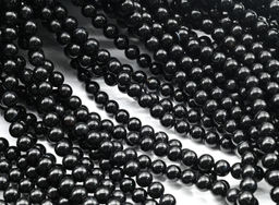 Бусины из агата черного шарик 6мм, 38см, 63 бусины Радуга камня