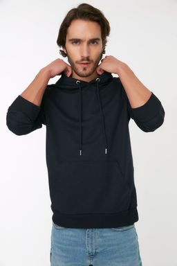 TRENDYOL MAN Mavi Regular/Normal Kesim Kapusonlu Uzun Kollu Sweatshirt TMNAW20SW0162 - Trendyolmilla фото 9
