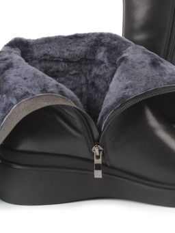 Z4212M BLACK Полусапоги зимние женские (натуральная кожа, натуральный мех)