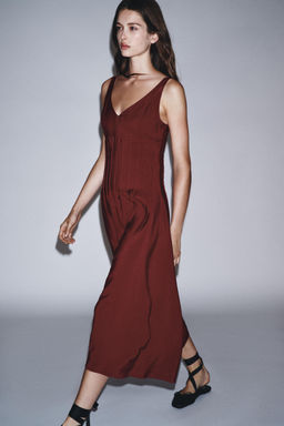 DRAWSTRING MIDI DRESS - Zara фото 8