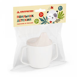 Поильник детский пластмассовый "Лапочка" 0,2л, 12х8х11см (Россия)