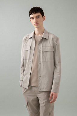 Куртка-рубашка стандартного кроя с воротником-поло