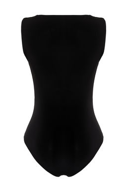 Siyah Buzgu Detayl? Kay?k Yaka Esnek C?tc?tl? Orme Body TWOSS24BD00020