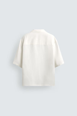 CAMISA KIMONO VISCOSA - LINO / Blanco roto - Zara фото 9
