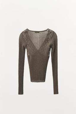 KNIT V-NECK TOP - Zara фото 9