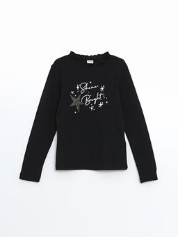 Dik Yaka Ta? Bask?l? K?z ?ocuk Ti??rt