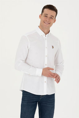 U. S. Polo Assn Мужская белая базовая рубашка с длинным рукавом - U.s. polo assn фото 10