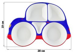 Тарелка сервировочная 28*19*3,6 см Машина 5 секций сине-красная - Elan gallery фото 2
