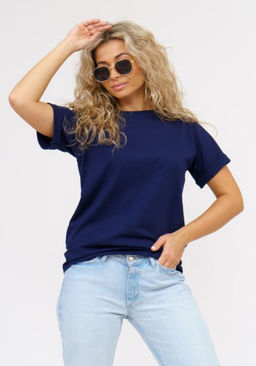 Футболка Хлопок 95%, лайкра 5% Классика аква - Ивассорти фото 100