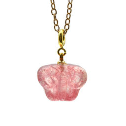 Подвеска-Кулон бабочка 17*13мм из клубничного кварца