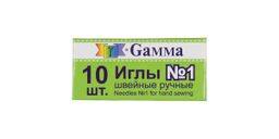 Иглы для шитья ручные Gamma NIR-01 № 1 швейные в конверте 10 шт