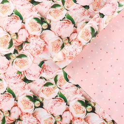 Цена за 10 шт. Бумага упаковочная двухсторонняя крафтовая «Цветы», 70 х 100 см