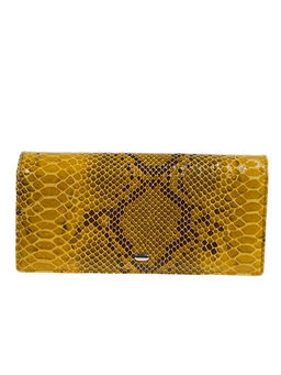 Женский кошелёк из натуральной кожи, цвет желтый