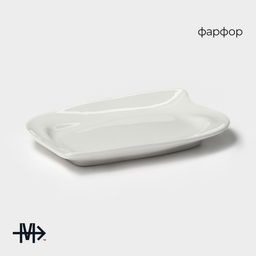 Блюдо фарфоровое Magistro «Либретто», 14×9,5 см, цвет белый