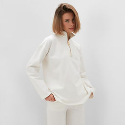 Костюм женский (джемпер, брюки) MINAKU: Casual Collection, размер 46, цвет экрю