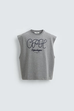 CAMISETA TANK RELAXED FIT BORDADO / Gris vigor?