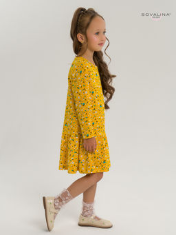 Платье Алиса дл/р цветы на горчице - Sovalina фото 26