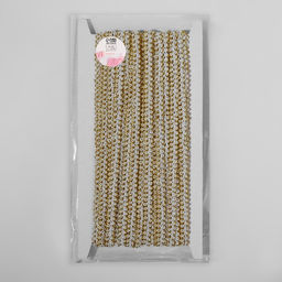 Тесьма декоративная «Шанель», 8 мм, 10±1 м, цвет белый, золотой