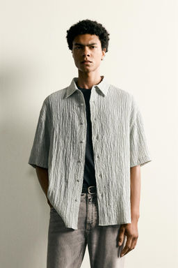 CAMISA RELAXED FIT RELIEVE / Gris claro - Zara фото 2