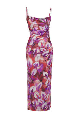 Trendyolmilla Limited Edition Bask?l? Degaje Yaka Cut Out Detayl? Ask?l? Esnek Maxi Orme Elbise TWOSS25EL00478  фото 3