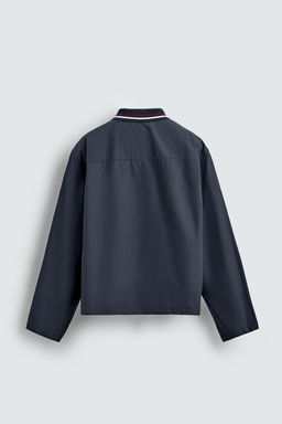 EMBROIDERED RIBBED COLLAR SHIRT - Zara фото 8