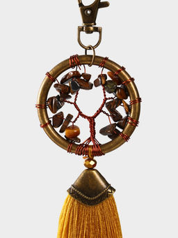 Брелок ловец снов «Великое древо», 19 см, золотистый