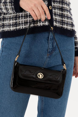 Женская черная лакированная кожаная сумка - U.s. polo assn фото 2