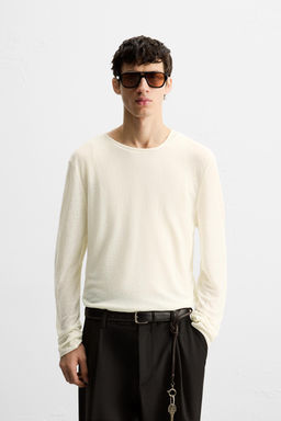 SEMI-SHEER TEXTURED T-SHIRT - Zara фото 2