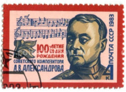 Марка 100 лет со дня рождения Советского композитора А.В.Александрова 1983 год