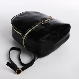 Мини-рюкзак из искусственной кожи на молнии, цвет чёрный - Simaland фото 3