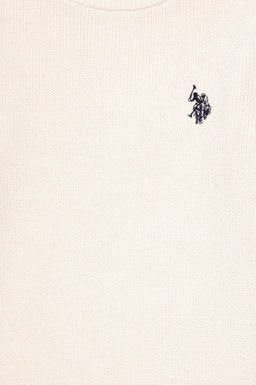 Кремовый базовый свитер для девочек - U.s. polo assn фото 4