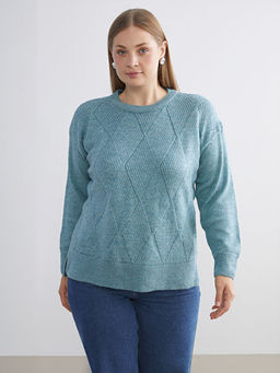 Baklava Desenli Kad?n Triko Kazak