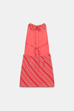 VESTIDO HALTER DRAPEADO RAYAS / Rojos - Zara фото 8