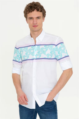 U. S. Polo Assn Мужская белая рубашка с длинным рукавом - U.s. polo assn фото 9