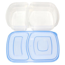 Контейнер для продуктов пластмассовый Ланч-Бокс 23,5х16х5,5см, 2 отделения, цвета микс (Россия) - Домашняя мода фото 3