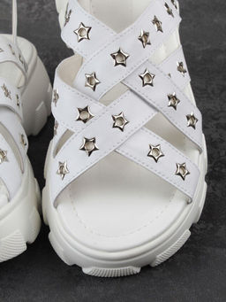 08-PEAG47-1 WHITE Босоножки женские (натуральная кожа)