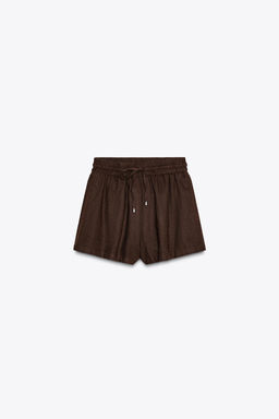 LINEN BLEND BOXER BERMUDA SHORTS