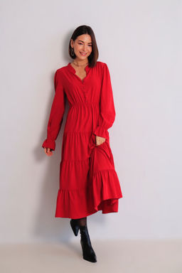 Martichelli Платье ягодное с многоярусной юбкой  фото 8