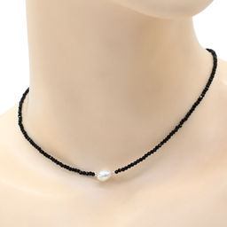 Чокер из шпинели шарик граненый 2мм с подвеской из циркона, 38см Радуга камня  фото 5