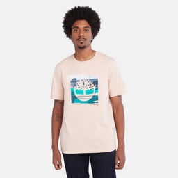 Мужская футболка Timberland T-Shirt Coast Inspired Logo Graphic Regular розовая